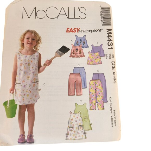 Girls’ Sewing Pattern Lot Dresses Tops & Shorts Sz 3-8 McCall’s & Simplicity - Picture 10 of 12